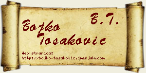 Bojko Tošaković vizit kartica